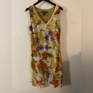 Y2K Wild Thyme floral sheath dress with lace trim Sz XL
